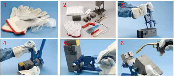 Exothermic welding process preparation step